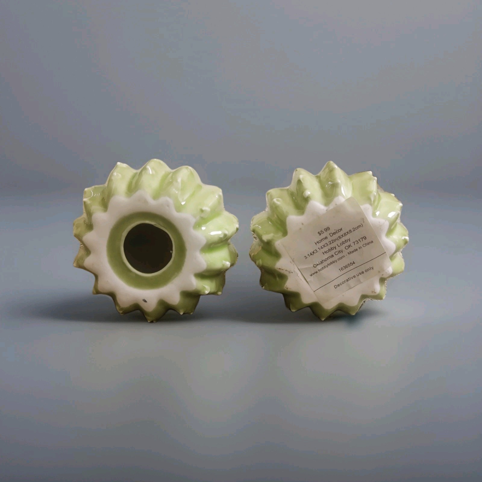 Ceramic Faux Cactus Set – 6 Pc Lot – Southwestern Home Decor