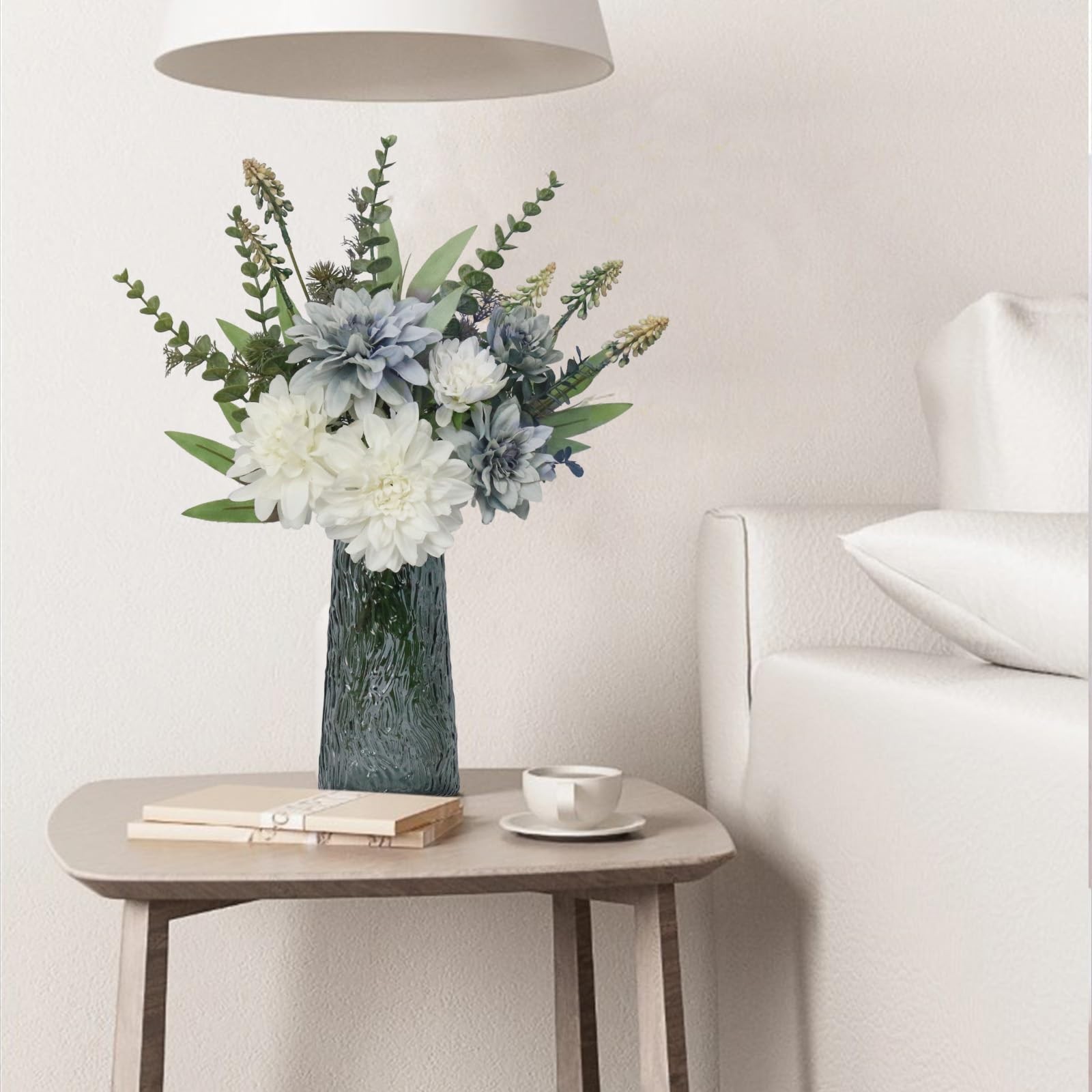 Silk Artificial Fake Flowers In Vase Faux Plants Centerpiece Table Decorations