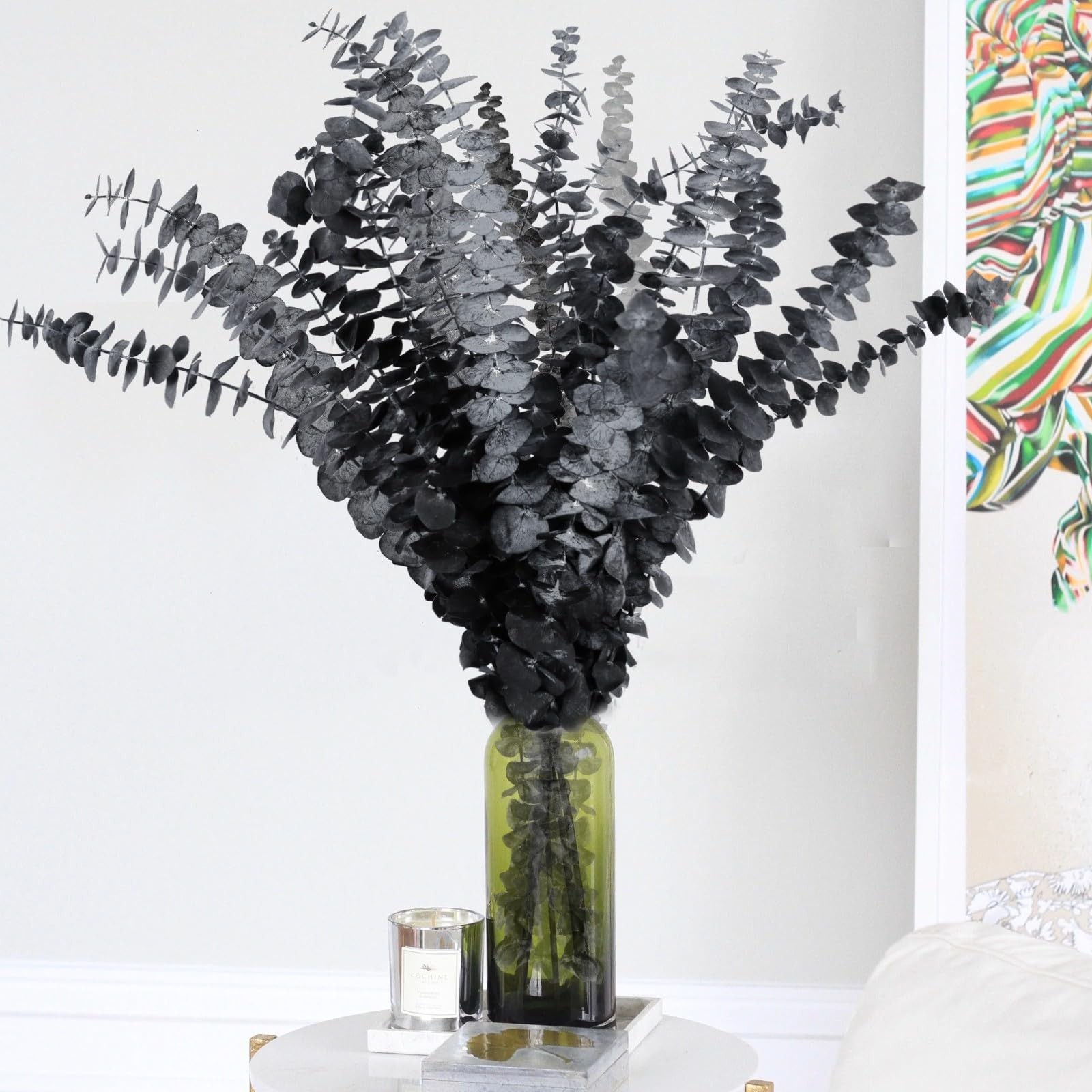 15pcs Real Black Eucalyptus Stems – Flowers and 17 Inch Preserved