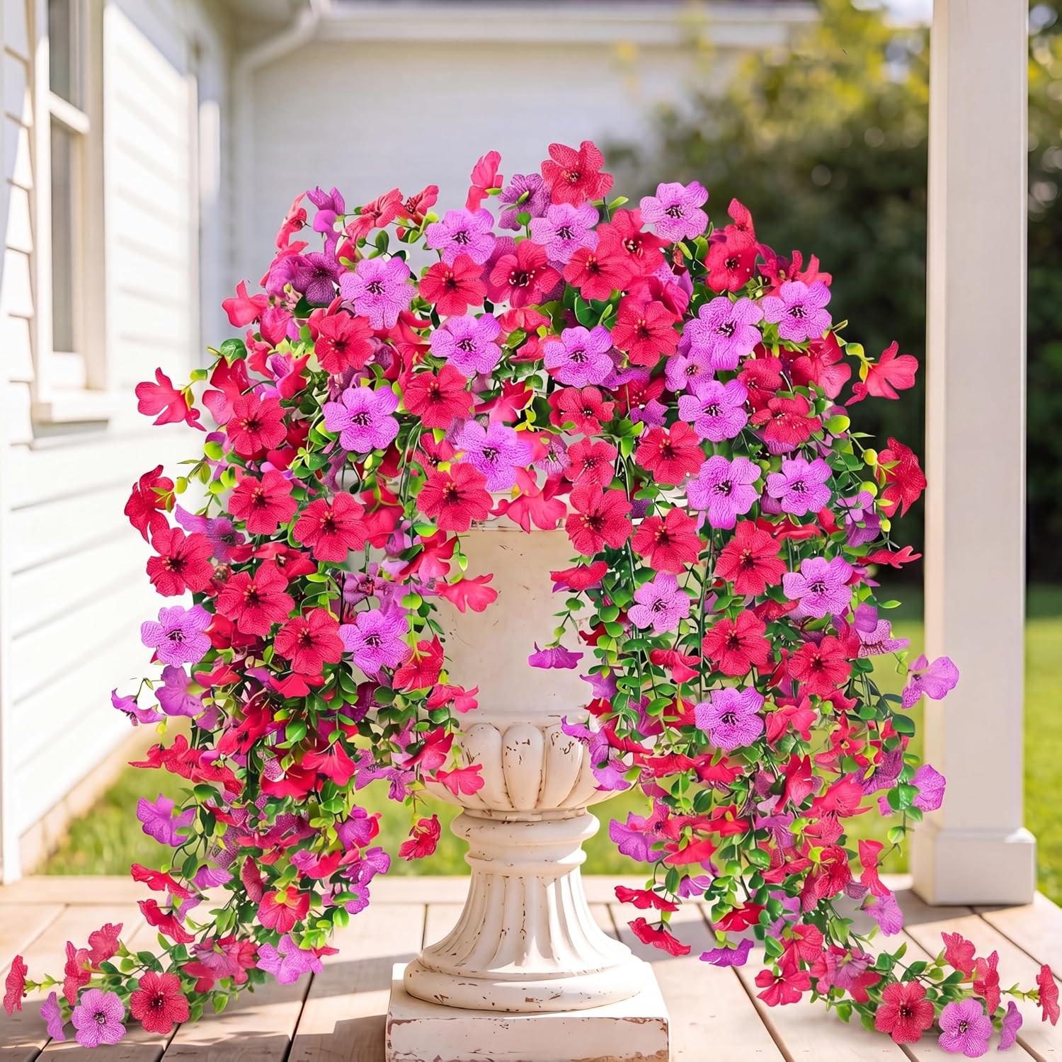 Artificial Fake Hanging Flowers Plants for Outdoor outside Spring Summer