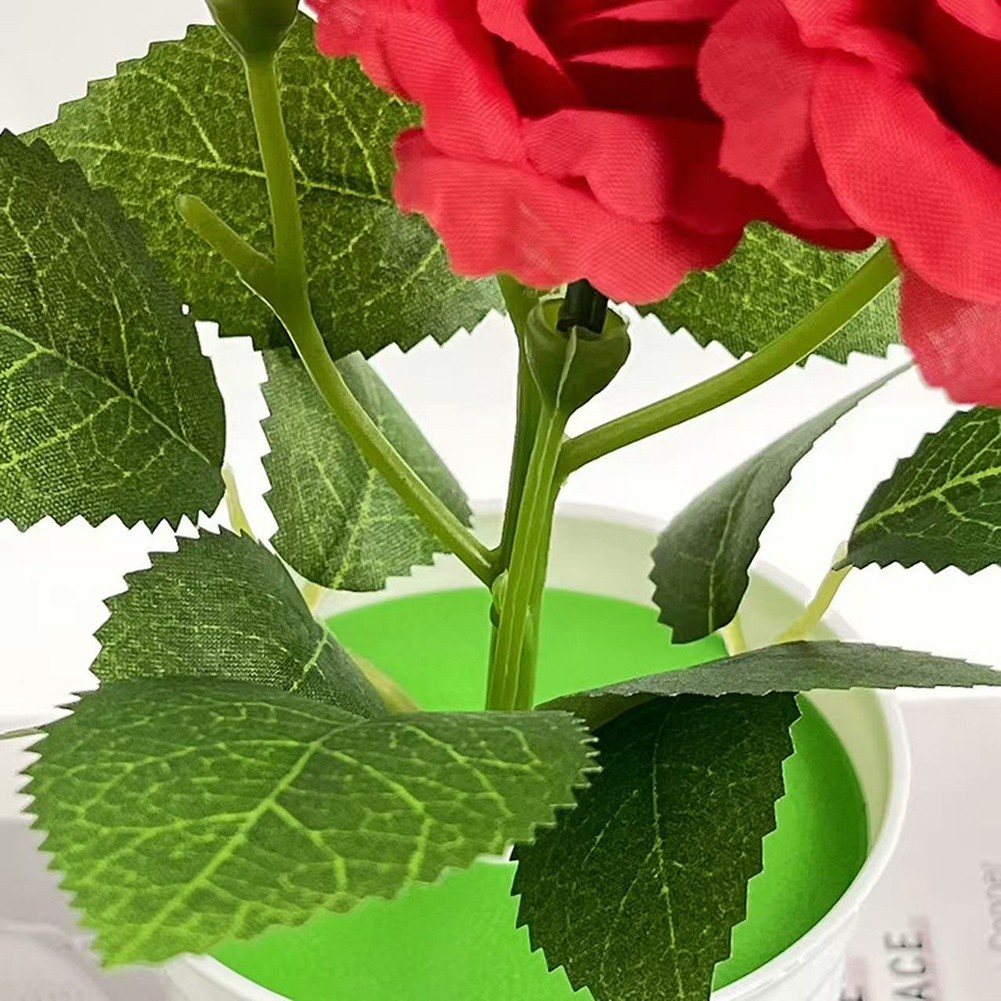 Artificial Rose Table Decor in Pot for Home Living Room Bedroom Styling