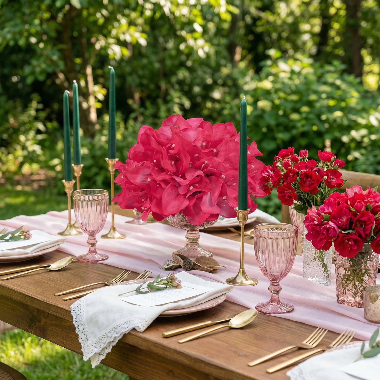 Hot Pink Artificial Bougainvillea Flower Balls for Centerpieces, 2 PCS 7.8″ V…
