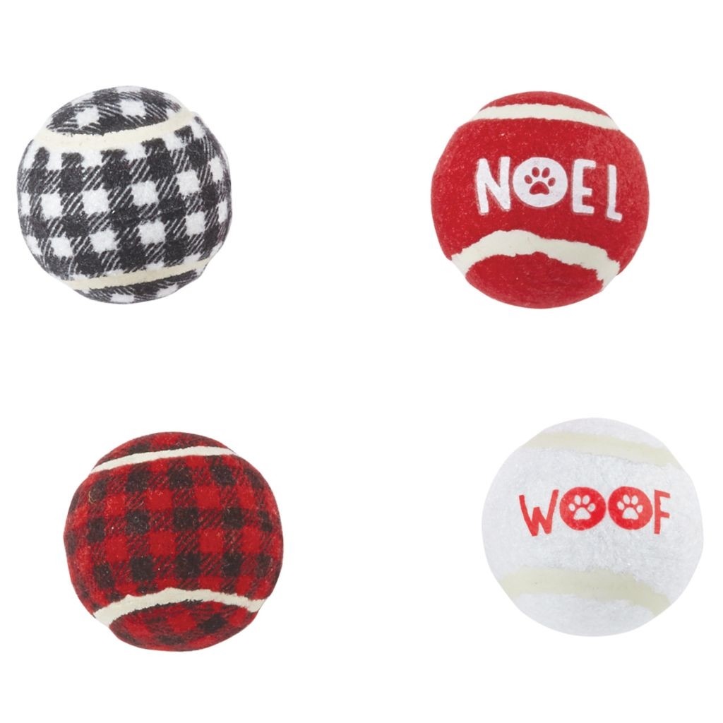Mud Pie H9 Home Dog Pet Lover Holidays Happy Howl-Idays Tennis Balls 5003035