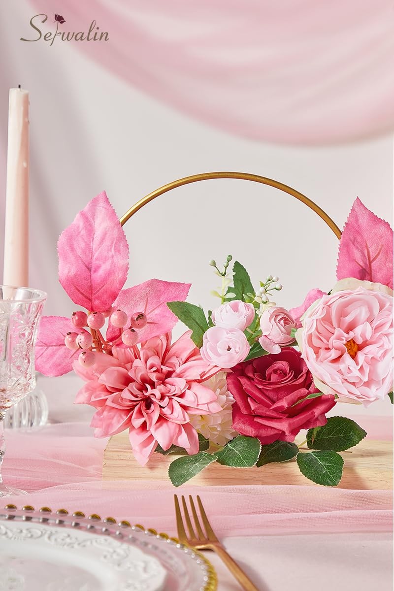 Artificial Hot Pink Silk Flowers for Home Decor – DIY & Wedding Flowers – Tab…