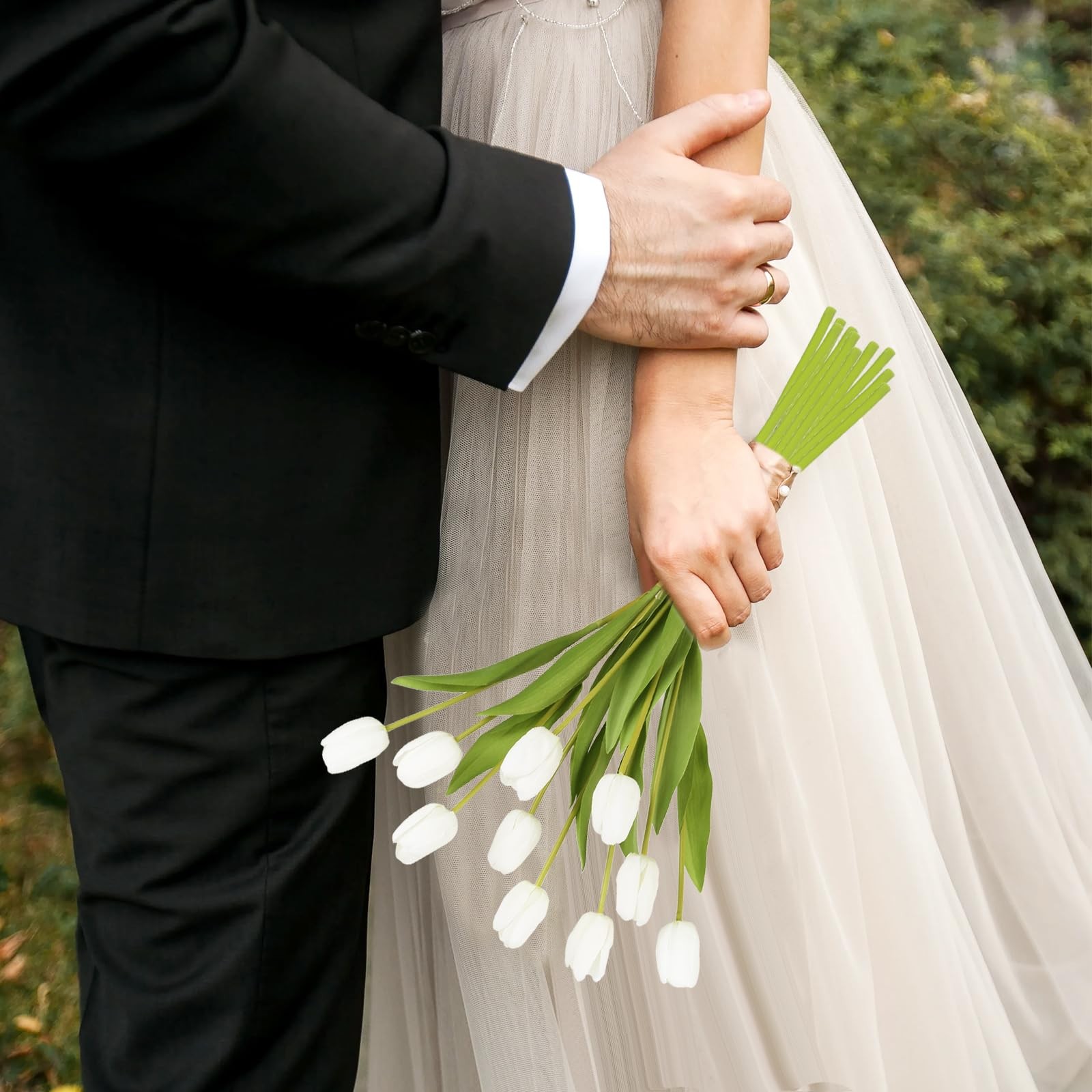 Artificial Tulips 10PCS Real Touch 18.9″ Latex Flowers – Wedding Party Decor