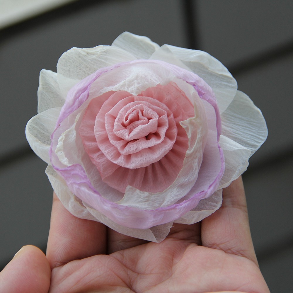 Retro Pink Fabric Rose Flower Button Embellishment Accessories Vintage Wholesale