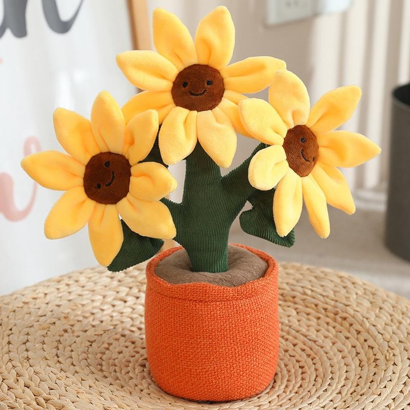 Sunflower Plush Doll Bouquet 32cm Simulation Flower Home Car Decor