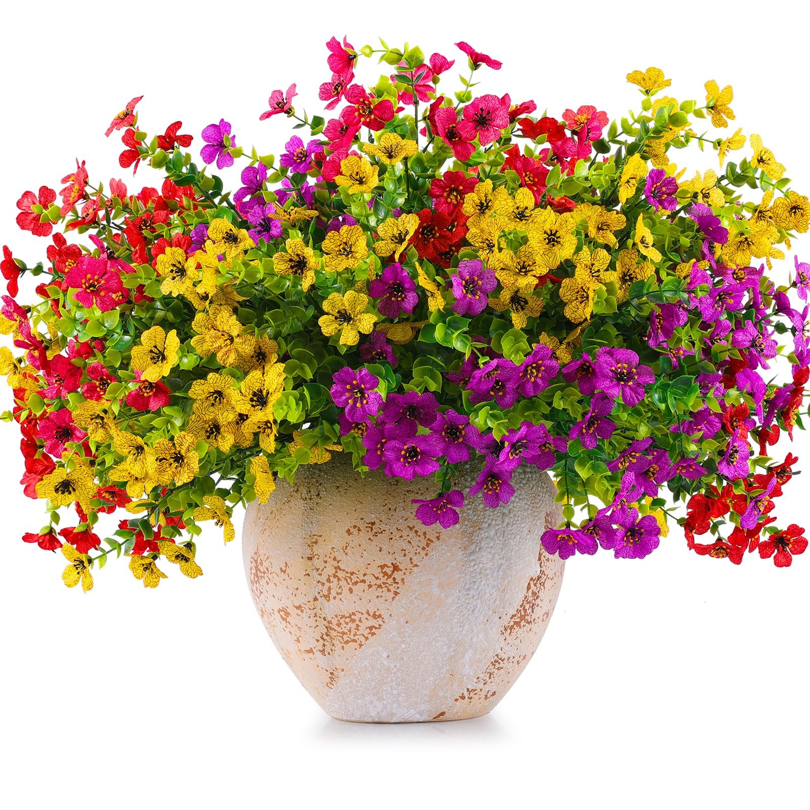 18 Pcs Artificial Daisy Flowers for Outdoors UV Resistant Fake Plastic Colorf…