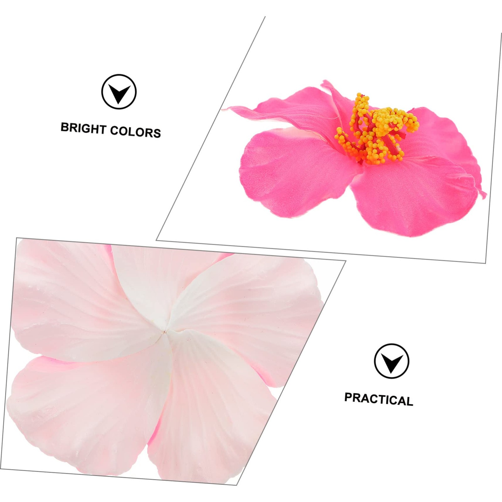 10 Pieces Artificial Hibiscus Flower Faux Tropical Flowers Pink Fake Hibiscus…