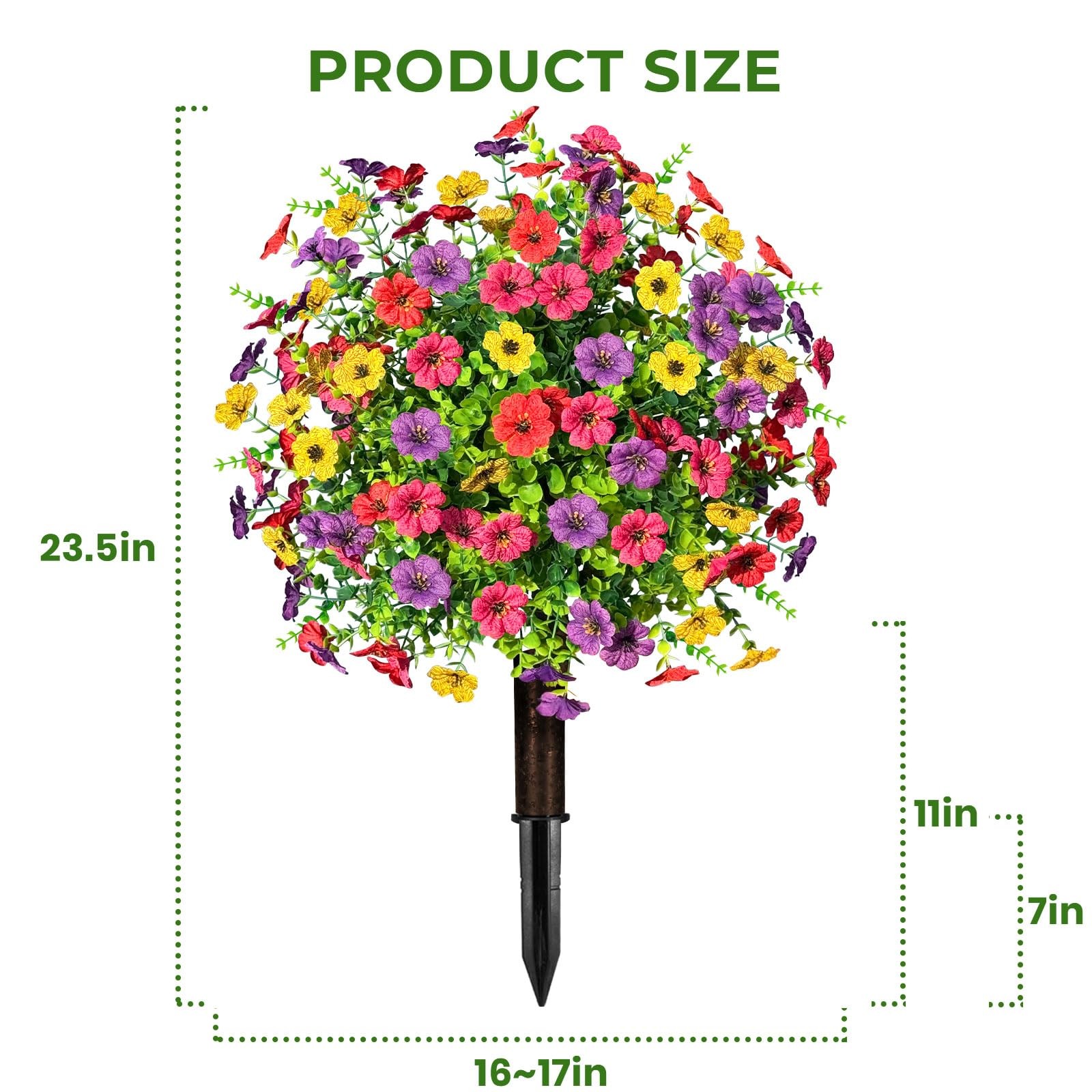 23.6″ Artificial Boxwood Topiary Trees with Flowers Set of 2