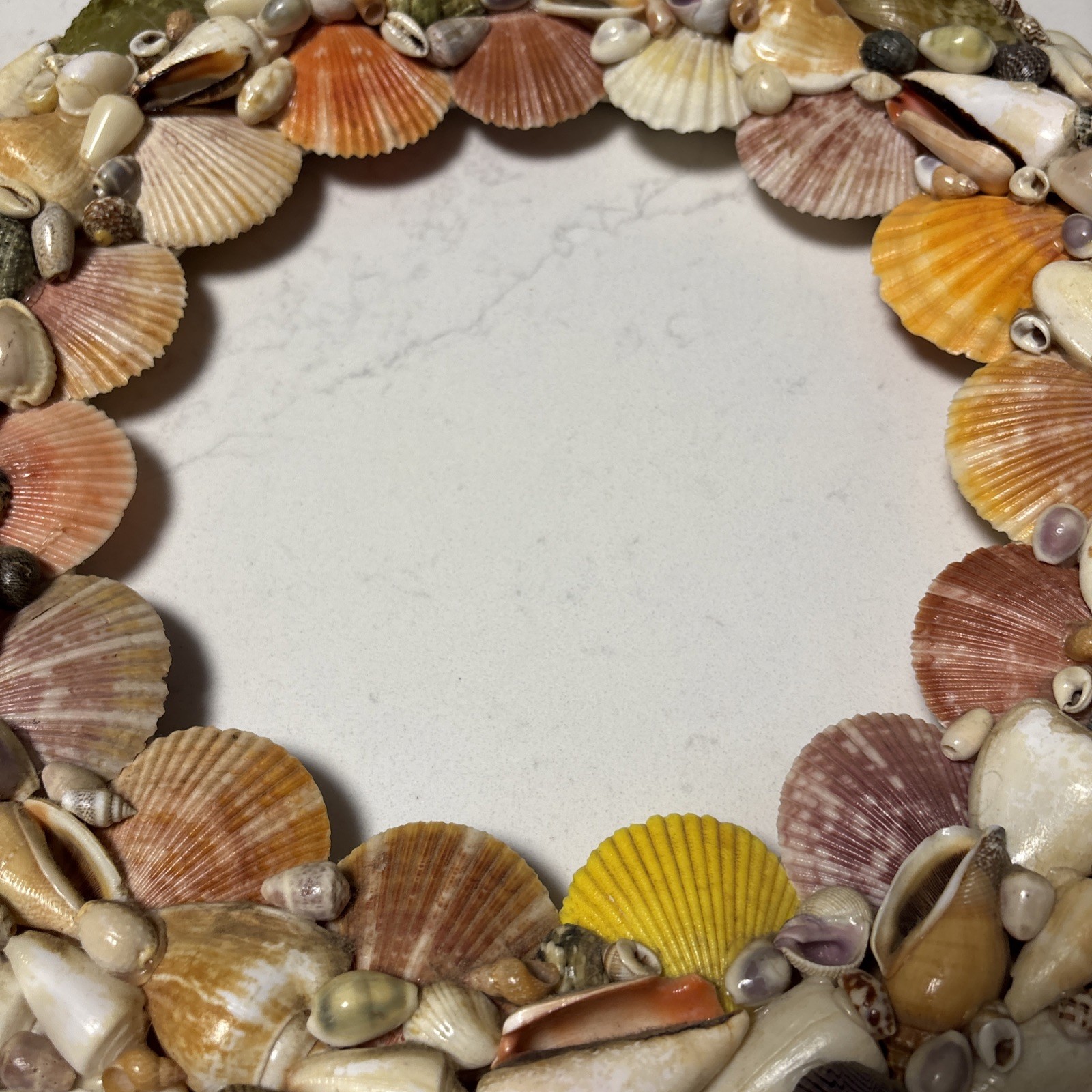 Handcrafted Sea Shell Wreath 14”Beach Seashore Coastal Decor Beautiful Vintage