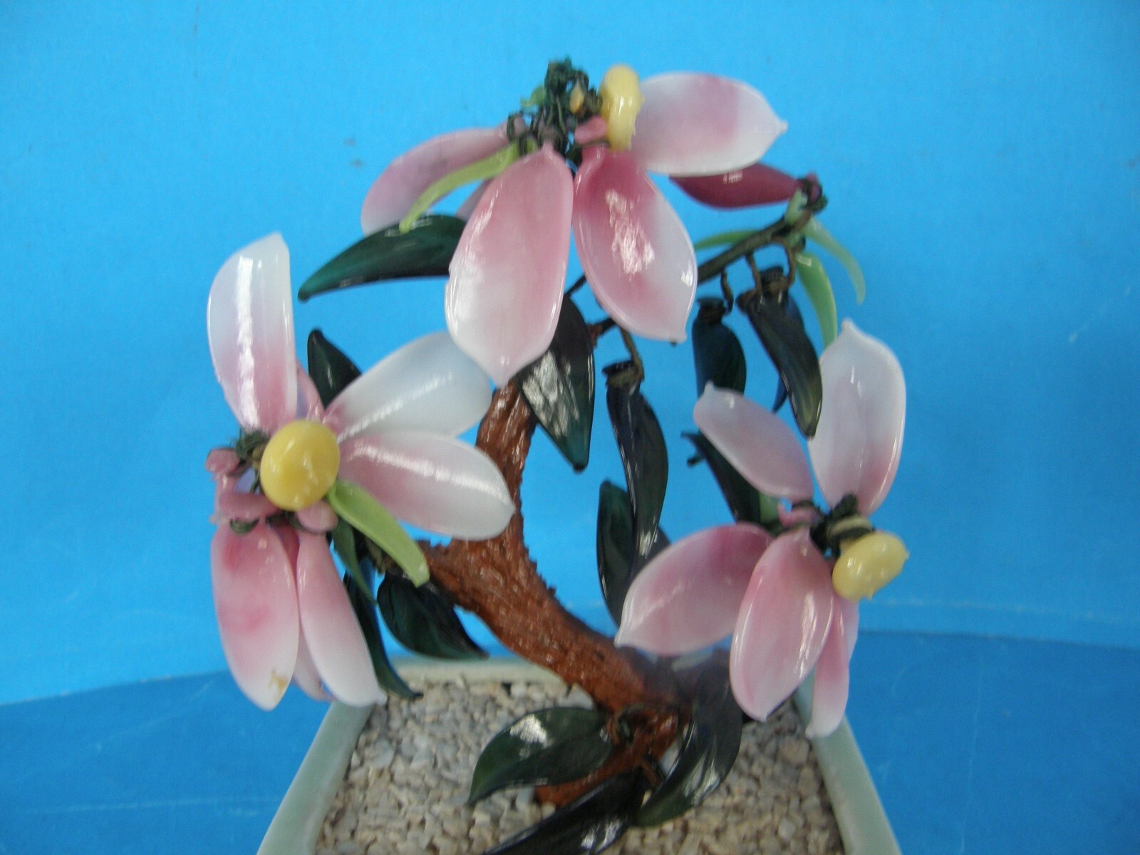 7″ PINK SEASHELLS FLOWERS IN DECORATIVE PLANTER