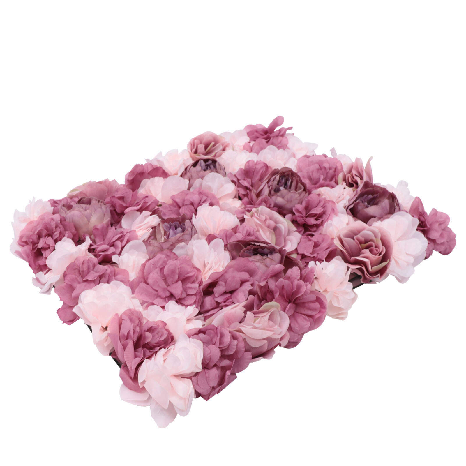 6Pcs 24*16in Artificial Flower Wall Panels Pink Mauve Silk Rose Backdrop Decor