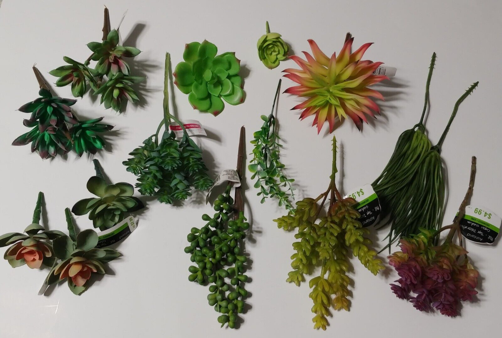 Lot of 16 Ashland Succulents Greenery Floral Picks Sizes 1.5″ to 11″ Craft Decor