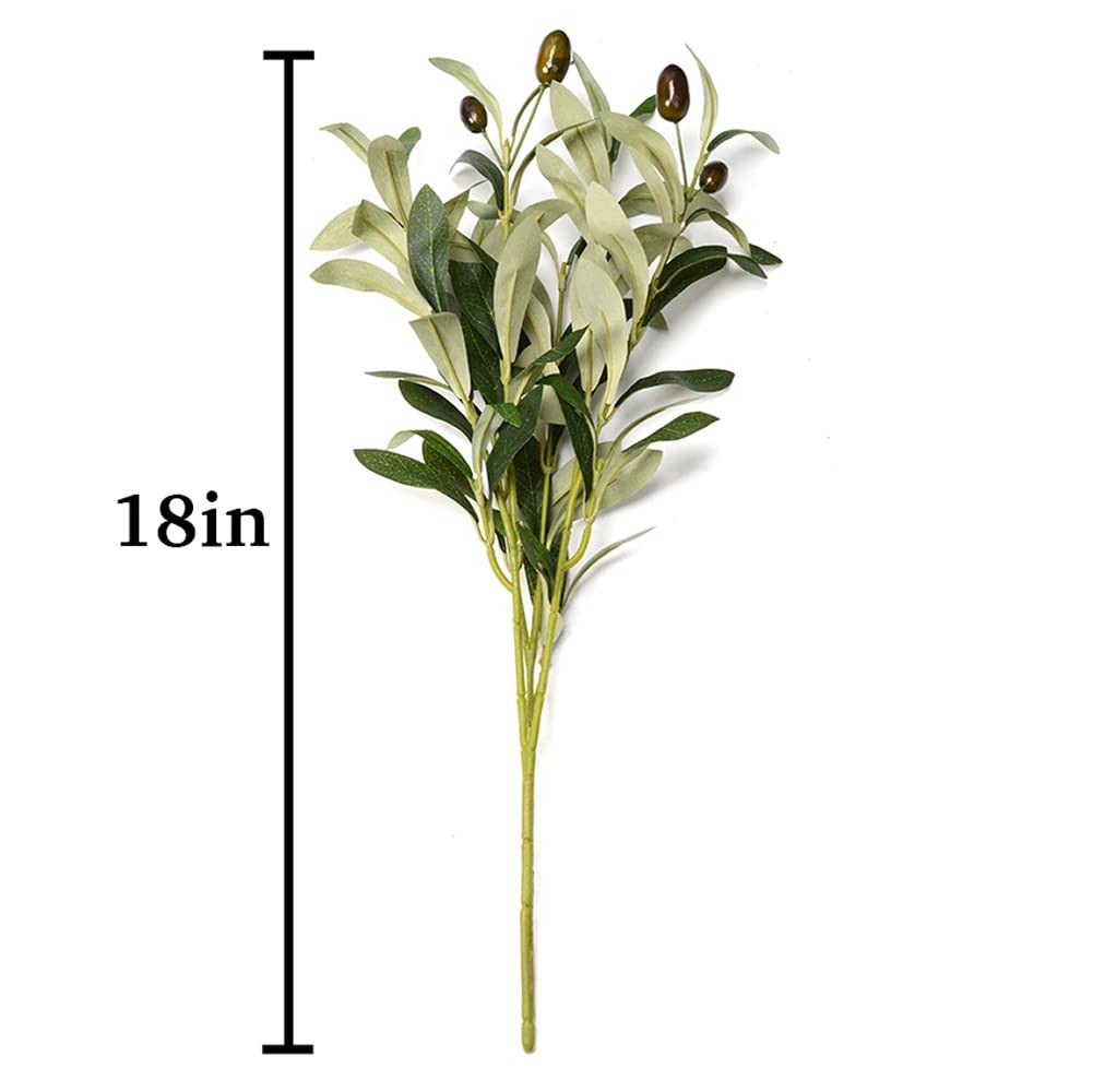 5 Pack Olive Branches Artificial Plants Greenery Stems Olive Leaves Fake Frui…