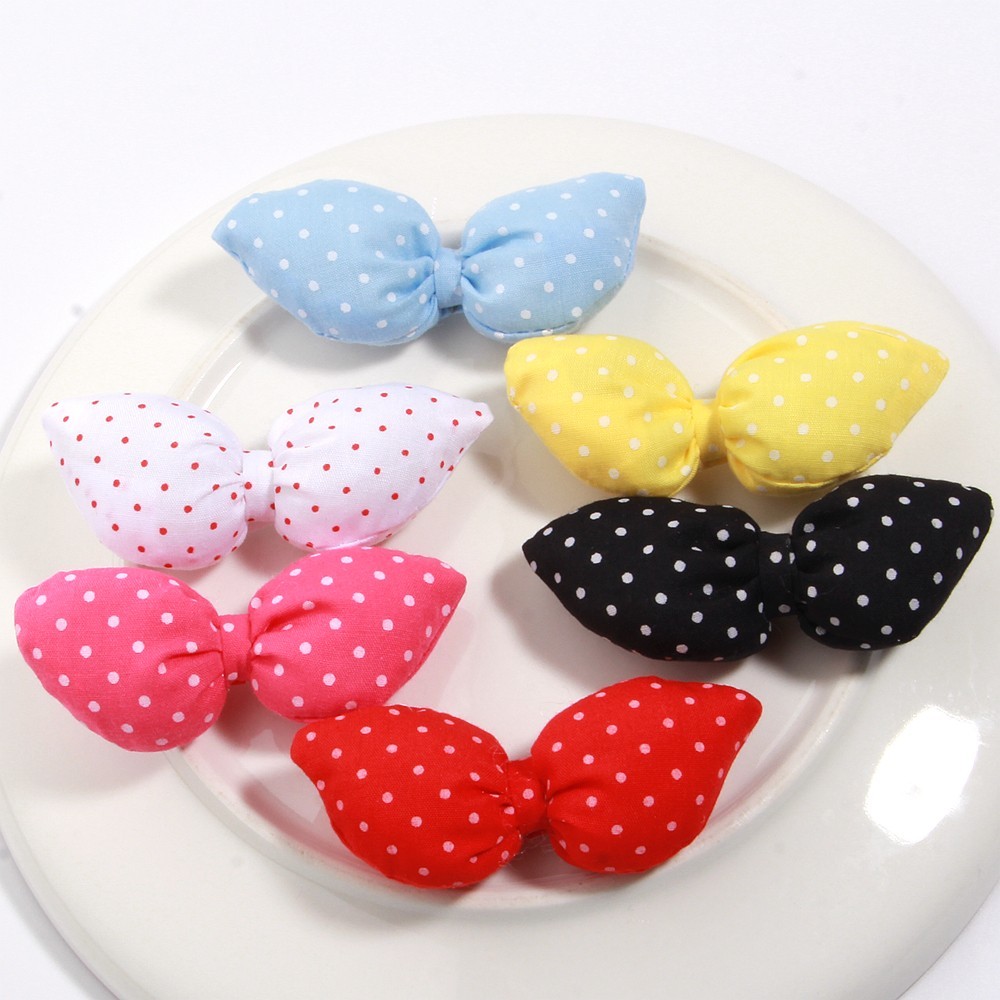7.5cm The Exquisite Princess Rose Polka Dot Cotton Bow Tie Headband