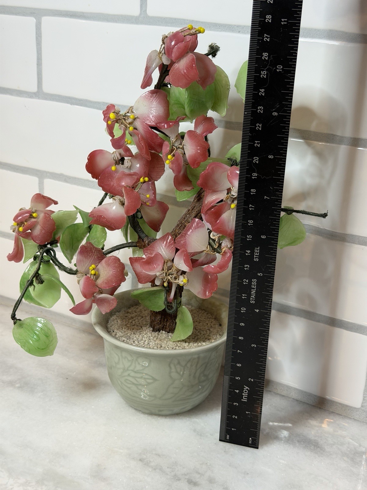 ✨ Vintage Gemstone Blossom Tree in Ceramic Pot ✨