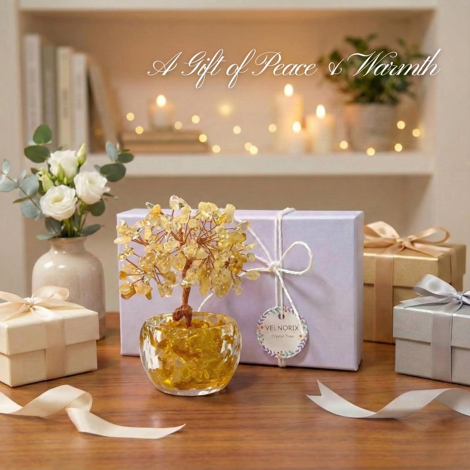 Citrine Crystal Tree of Life – Natural Gemstone Feng Shui Bonsai – Healing Cr…