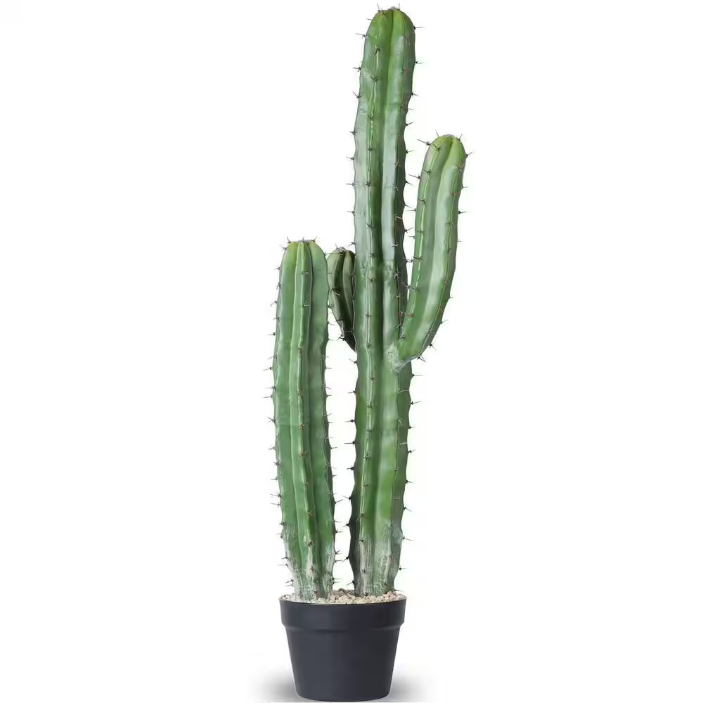 9 In. 36 In. Green Indoor/Outdoor Artificial Plant Cactus Faux Succulent for Hom