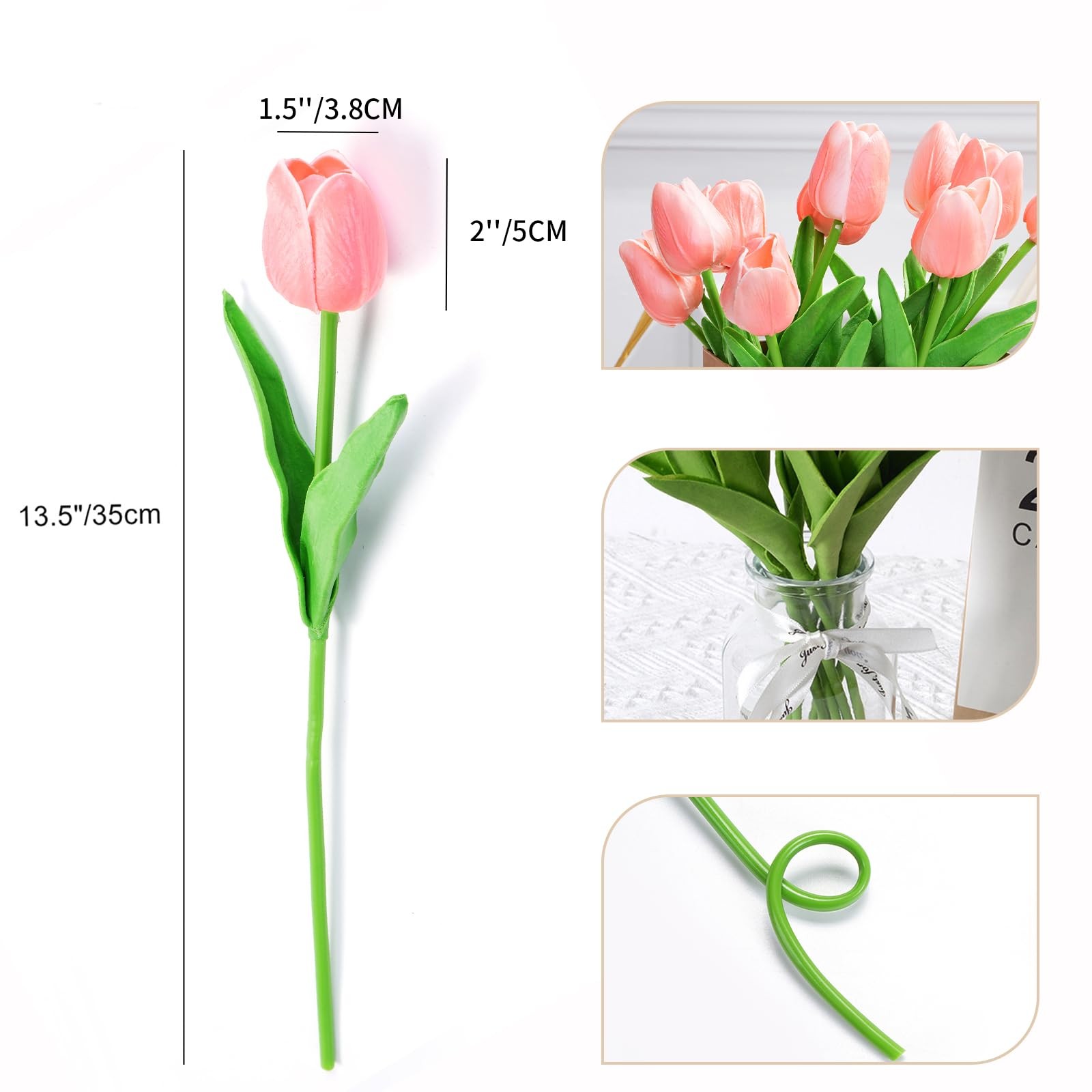Artificial Tulips Flowers, 20 Pcs Real Touch Latex Fake Tulips for Christmas …