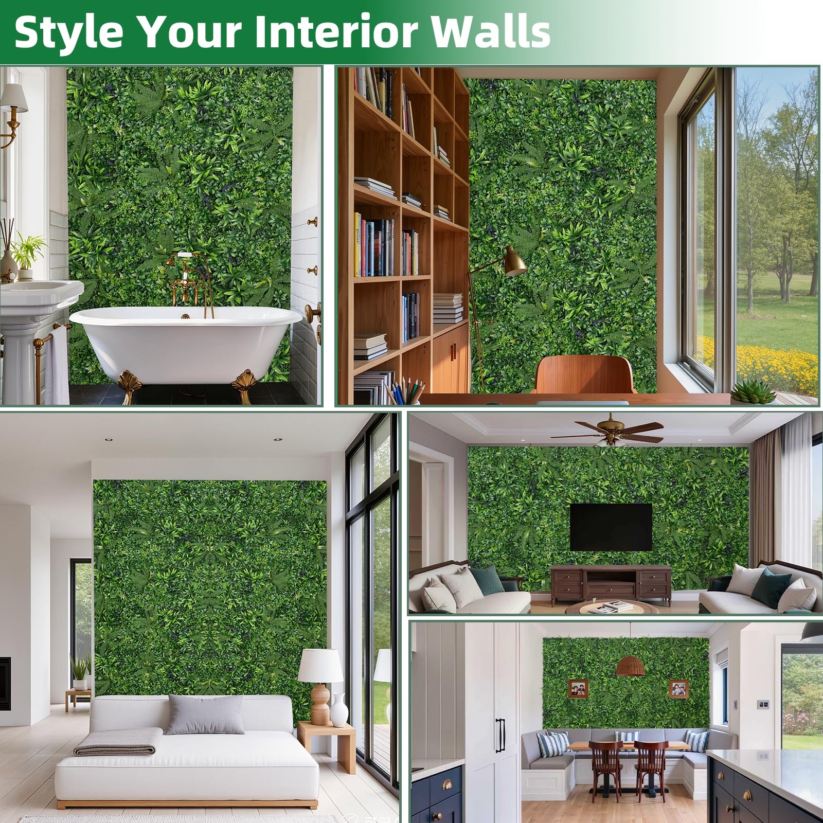 SylvanVerse Artificial Boxwood Roll, 60×120 in(50 sqft) UV-Anti Faux Ivy Gras…