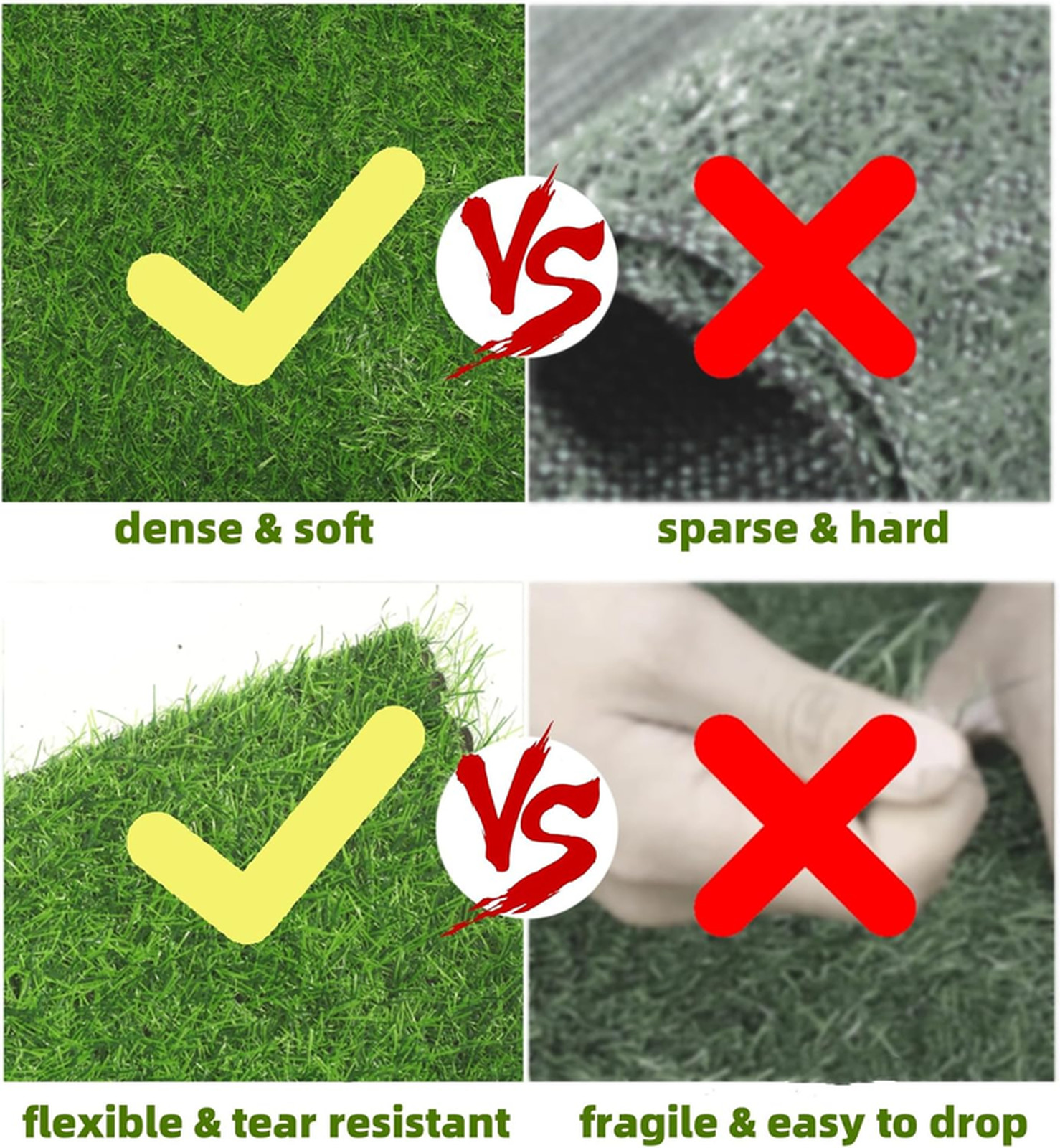Artificial Grass Turf Rug, 3.3ft x 33 ft Large Realistic Grass Lawn Carpet
