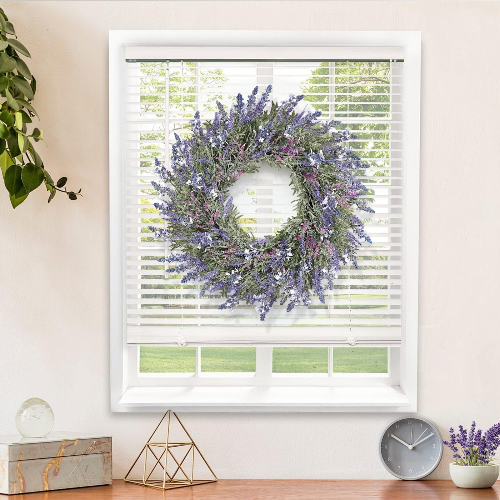 Large Summer Wreaths for Front Door Lavender Wreath for Front Door Spring Eas…