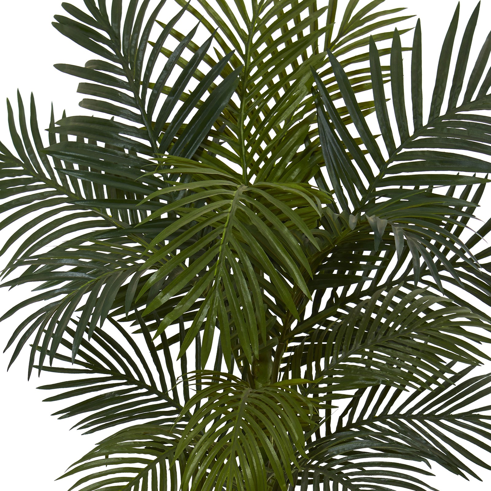 Nearly Natural 5ft Golden Cane Palm Artificial Tree in White Tower Planter