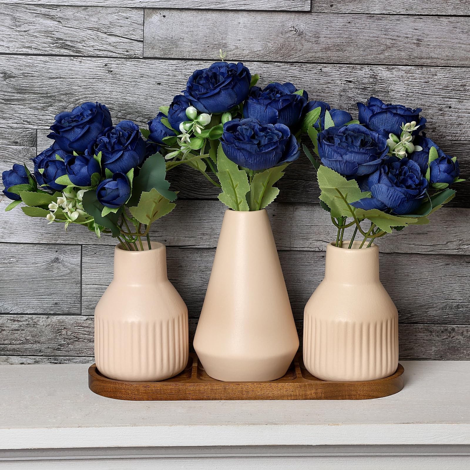 Flower Table Centerpiece – Dining Table Centerpiece Decor Set of 3 Fake Peoni…