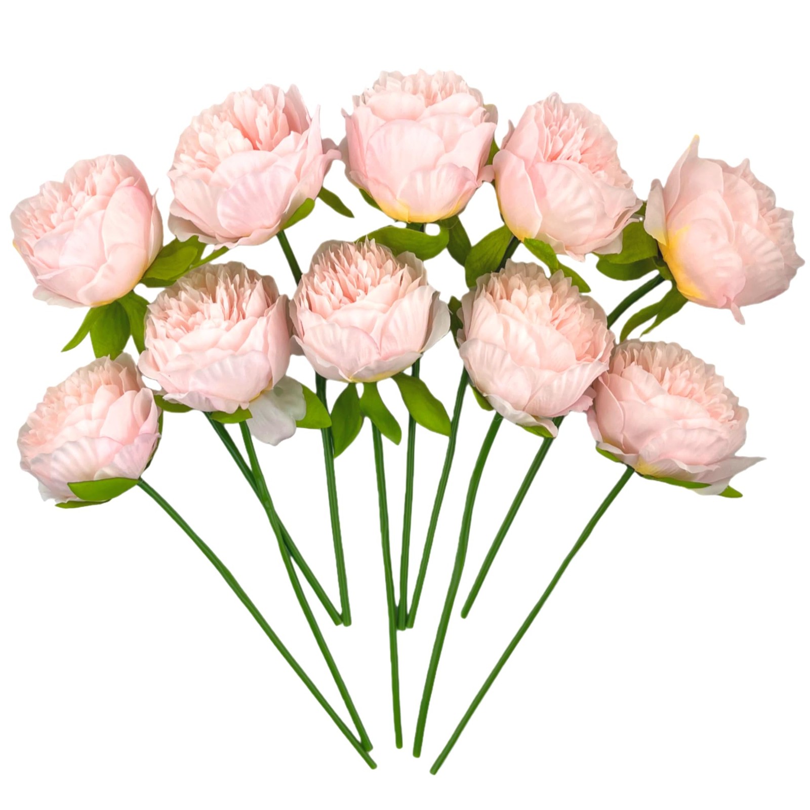 10 PCS Pink Artificial Peony Flowers Silk Real Touch Bouquet Wedding Decor