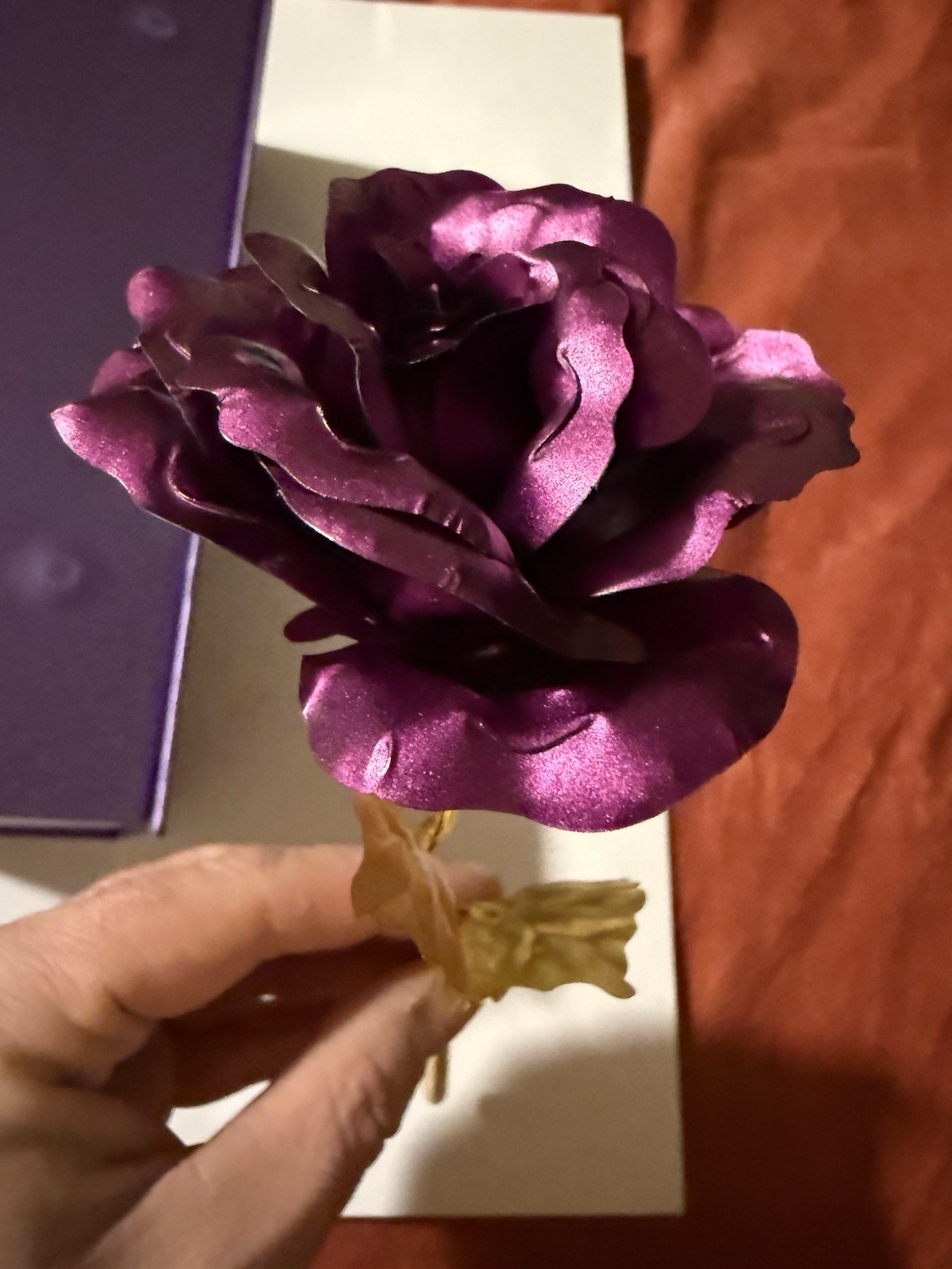 Forever Rose 24K Golden Rose Purple Valentines Day Gift