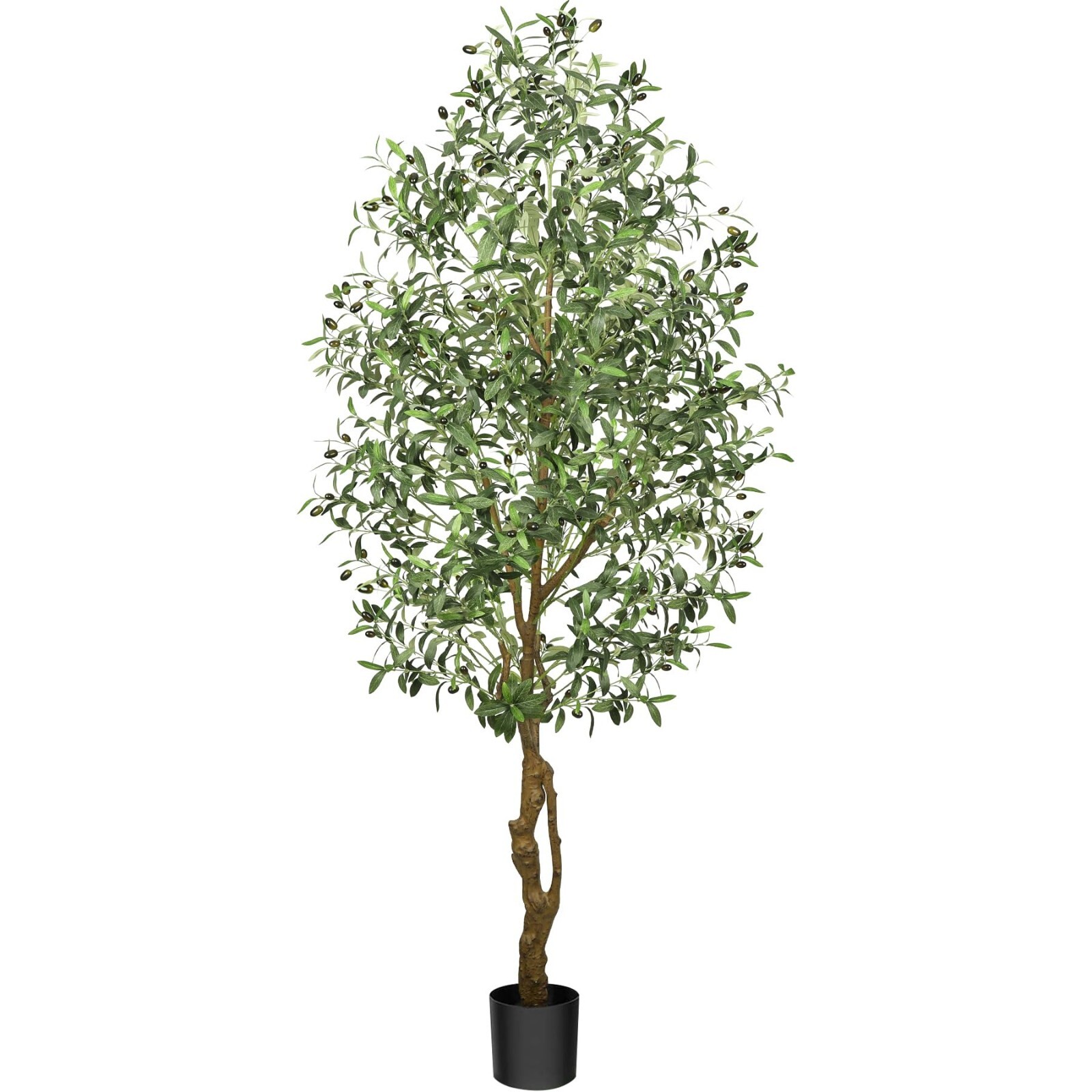 Pre-Owned Faux Olive Tree 6.9ft Artificial Indoor with Leaves and Fruits Home