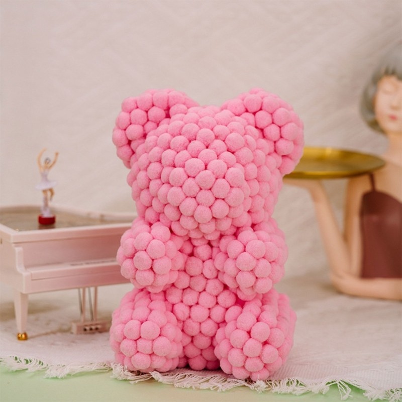 Soft Pink Foam Ball Doll Animal-shaped Doll Home Table Decoration for Children