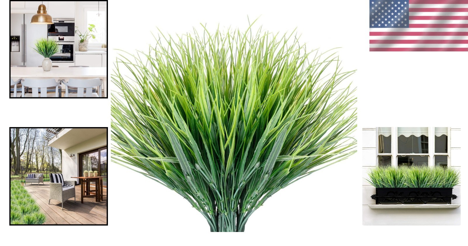 Artificial Grasses Set for Garden Window Box – 12 Pcs