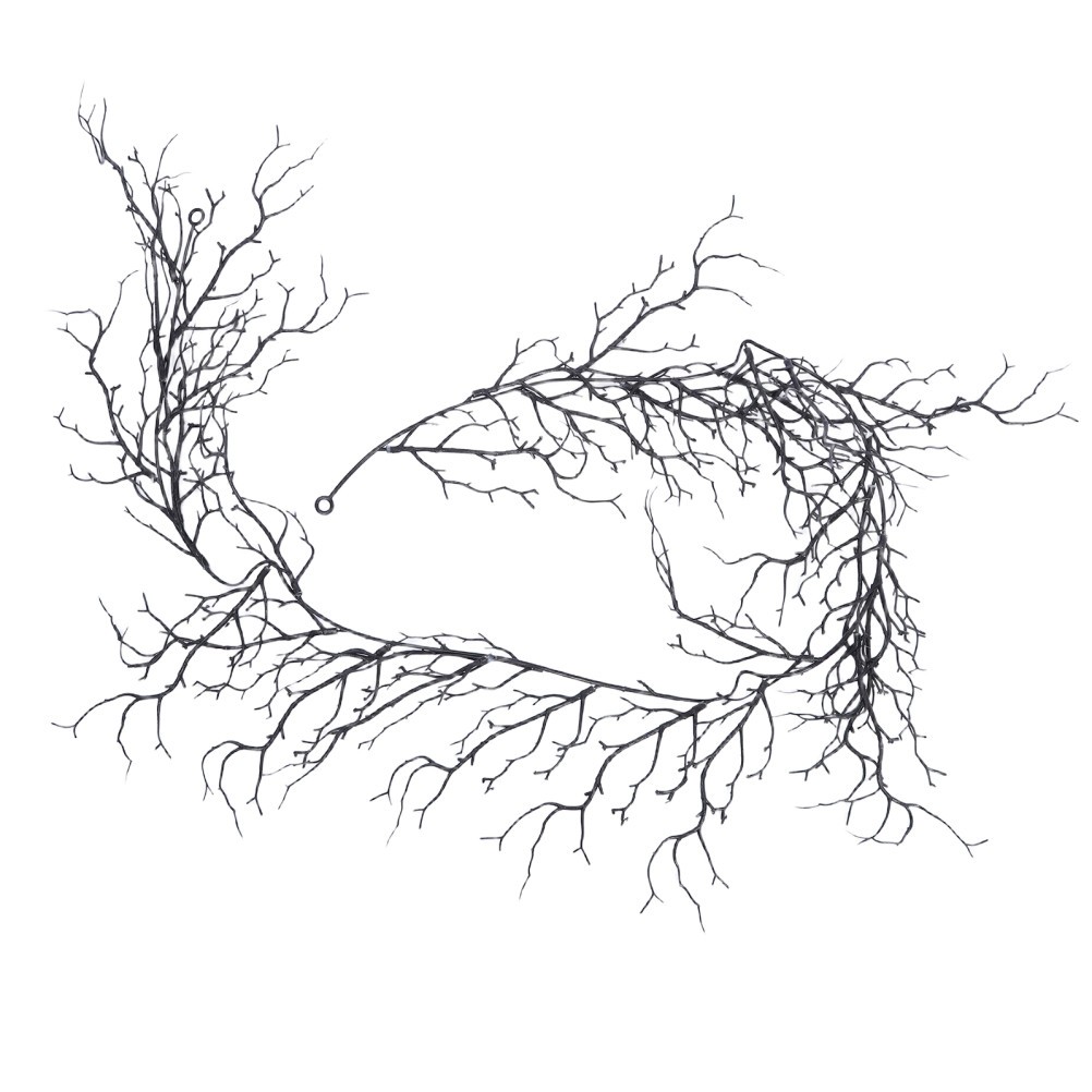 Black Halloween Garland – 6.2ft Branch Twig with Hanging Loop for Mantle, Wall,