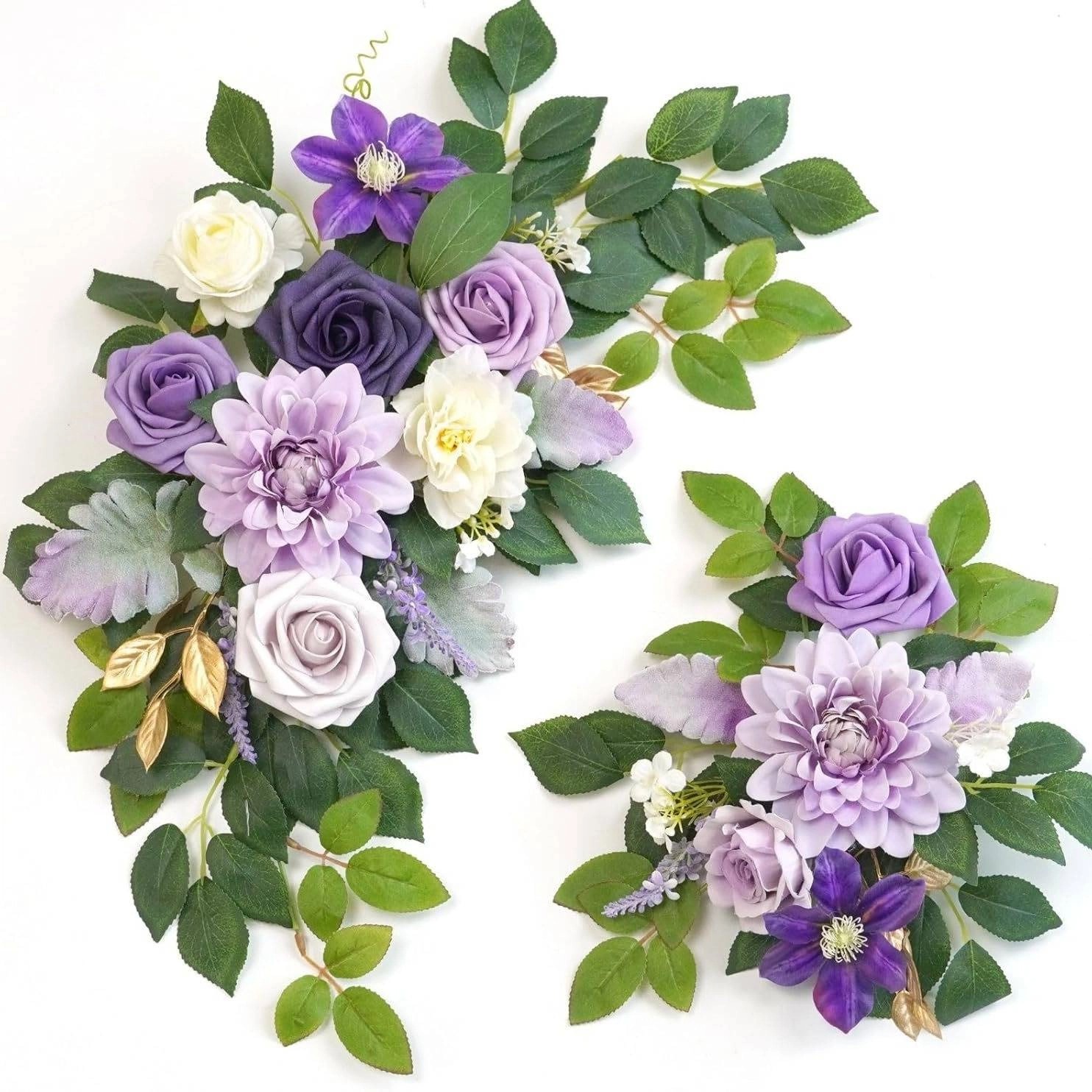 2 Pcs Wedding Arch Flowers Set Wedding Decor Garland Artificial Flower Swag