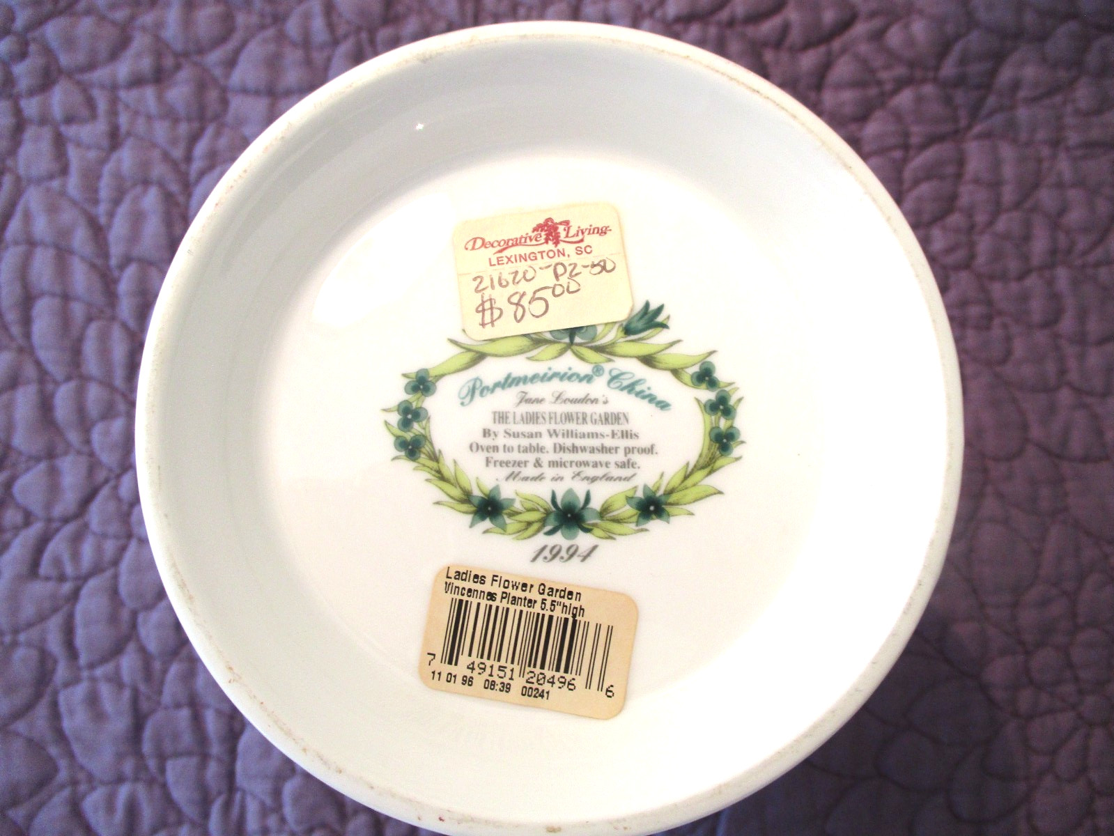 Portmeirion Ladies Flower Garden Footed Orchid Cache Pot Planter Mint Rare!