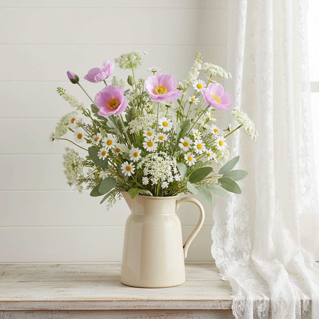 Lavender Poppy Stems Faux Poppy Flowers Artificial Wildflower Spray Cottagecore