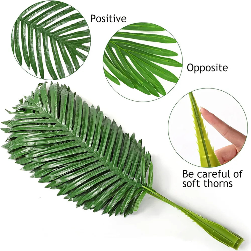 63cm 10pcs Artificial Palm phoenix Tree Branch Leaf Frond Home Patio Sago