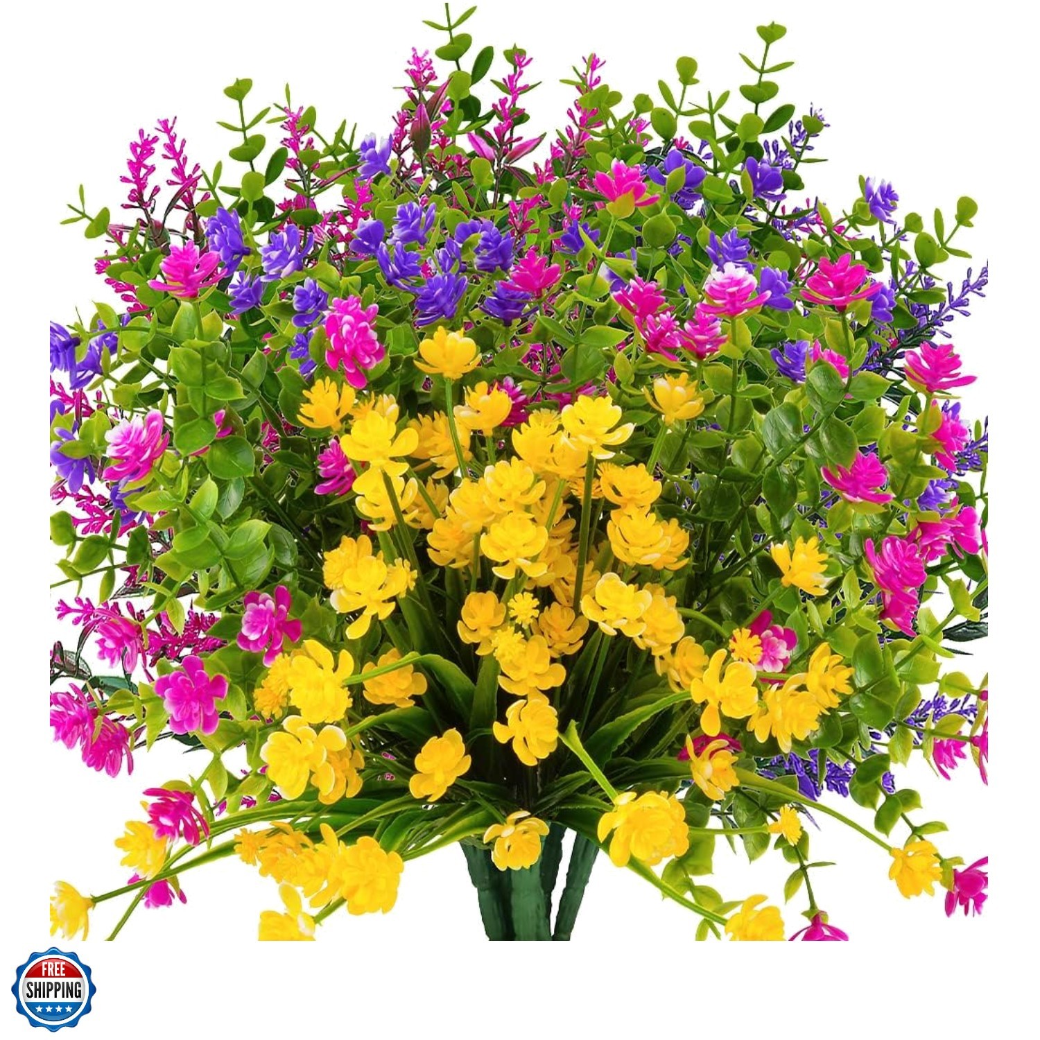 12 Bundles Outdoor Artificial Fake Flowers UV Resistant No Fade Boxwood Faux …