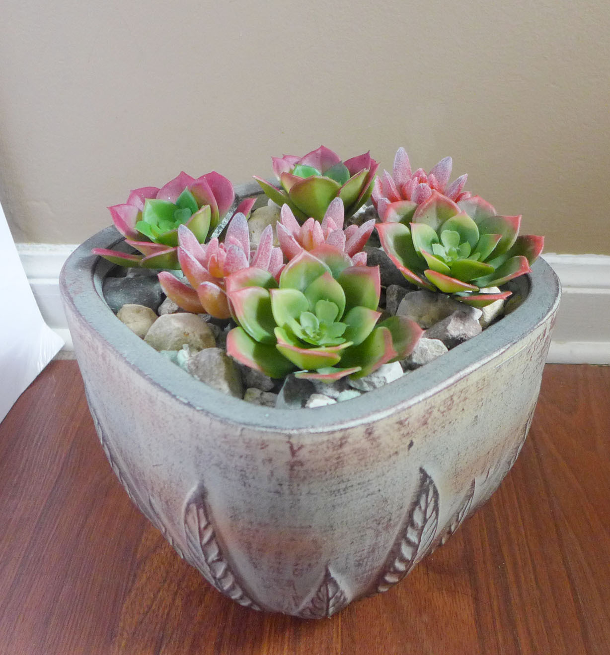 Set of 7 Artificial Small Lotus plants unkillable Succulents Red Finger Grass