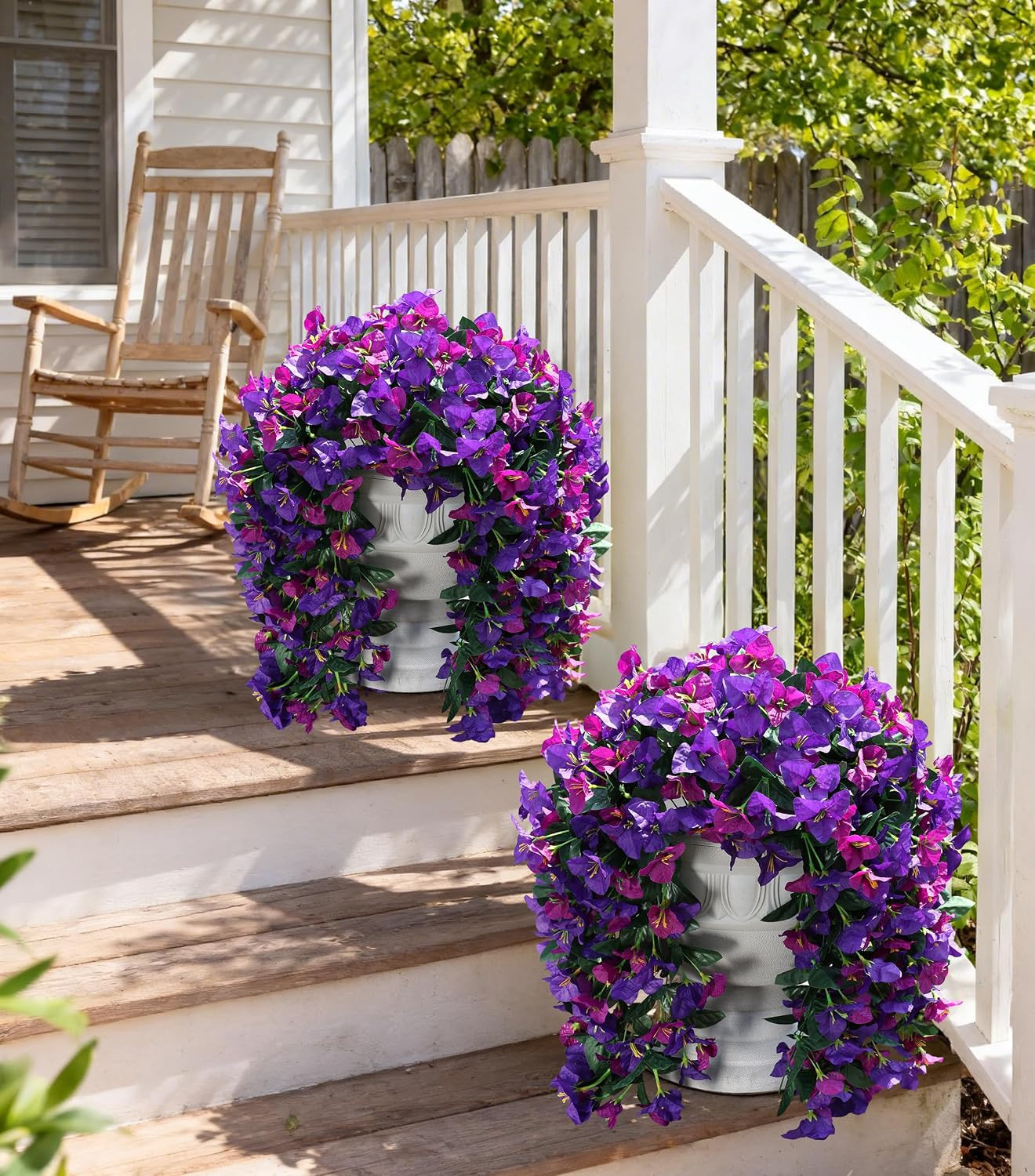 Faux Bougainvillea Artificial Flowers Plants for Outdoors outside Decor, 2Pcs Fa