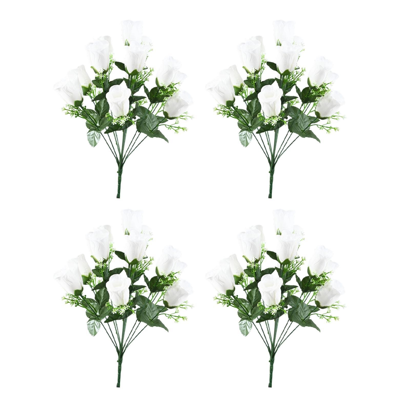 4 Pieces Artificial Rose Flowers DIY Simulation Flower for Home Indoor Party