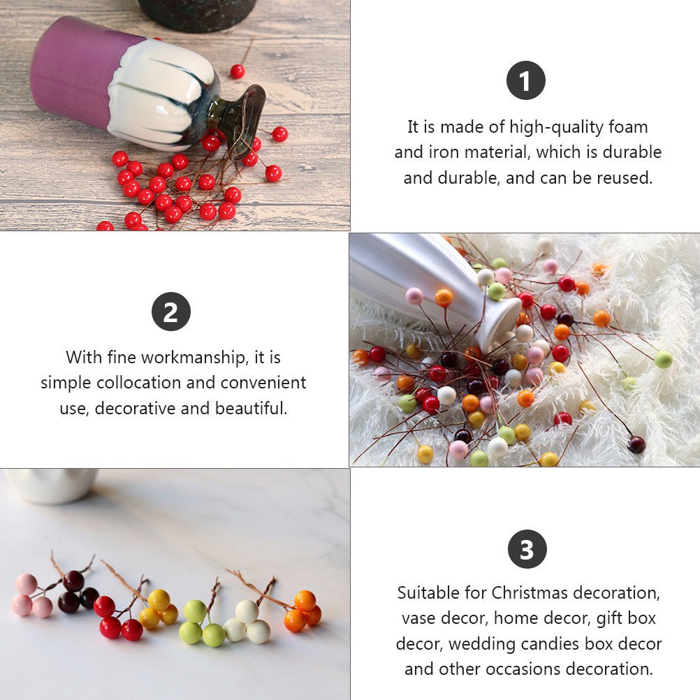 140Pcs Reusable Berries Decoration Assorted Color for Home Gift Box and Wedding