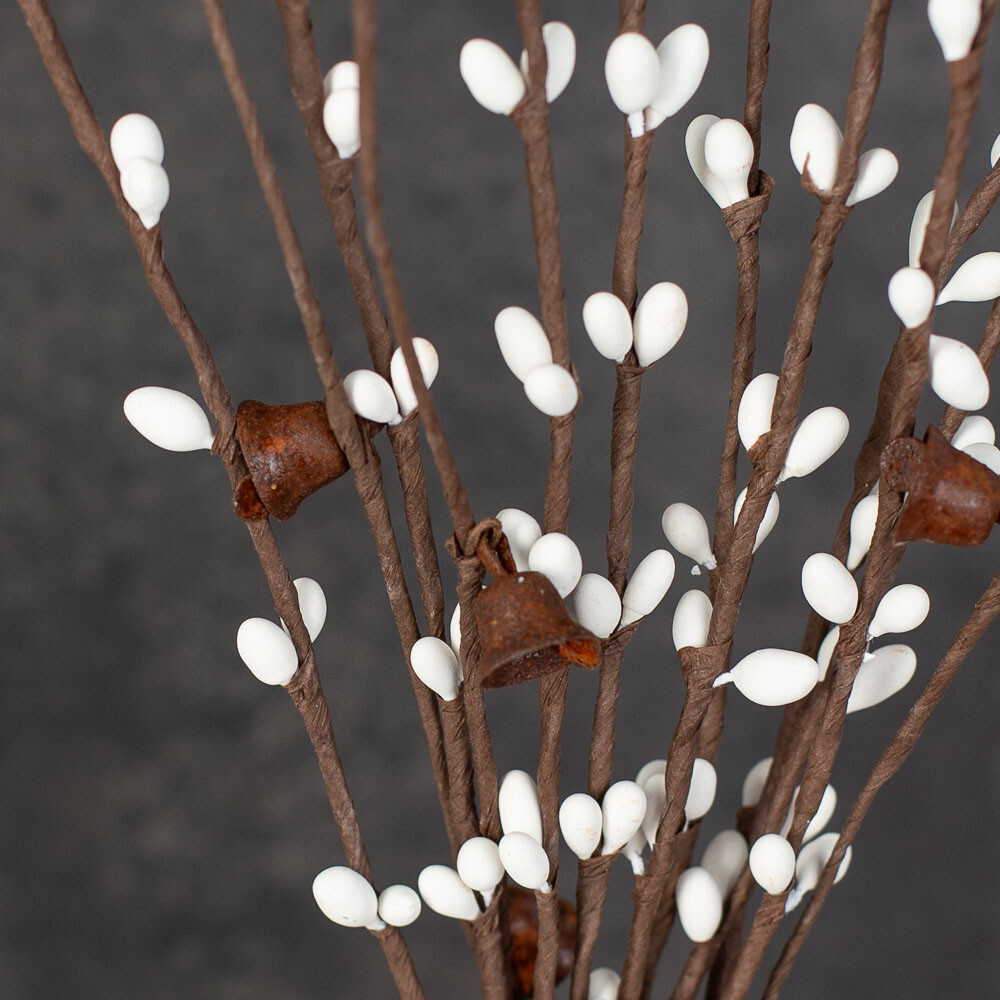 Set of 12 Rustic Bell and White Pip Berry 11-1/2″ Tall Floral Sprays