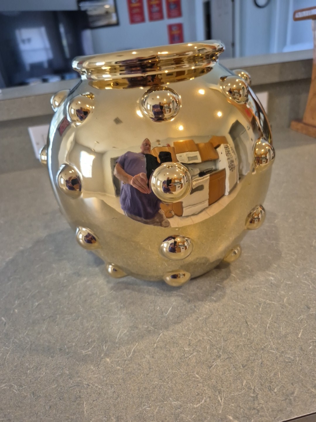 Z Gallery, Gold Bauble Ceramic Decorative Flower Vase