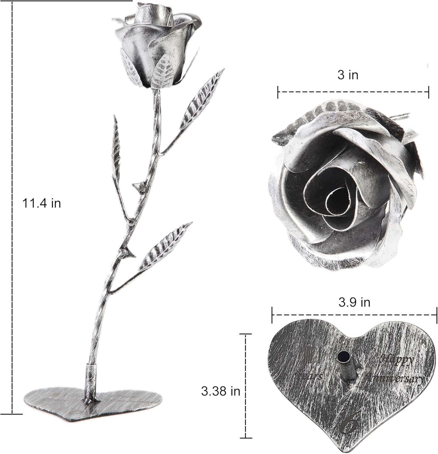 Iron 6 Year for Her, Metal Rose Iron Gift for Wife 6th Anniversary, Handcraft…