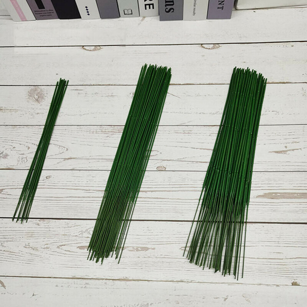 100Pcs/Set Flower Rod Plant Potted Stem Gardening Wire Plastic Artificial Decor