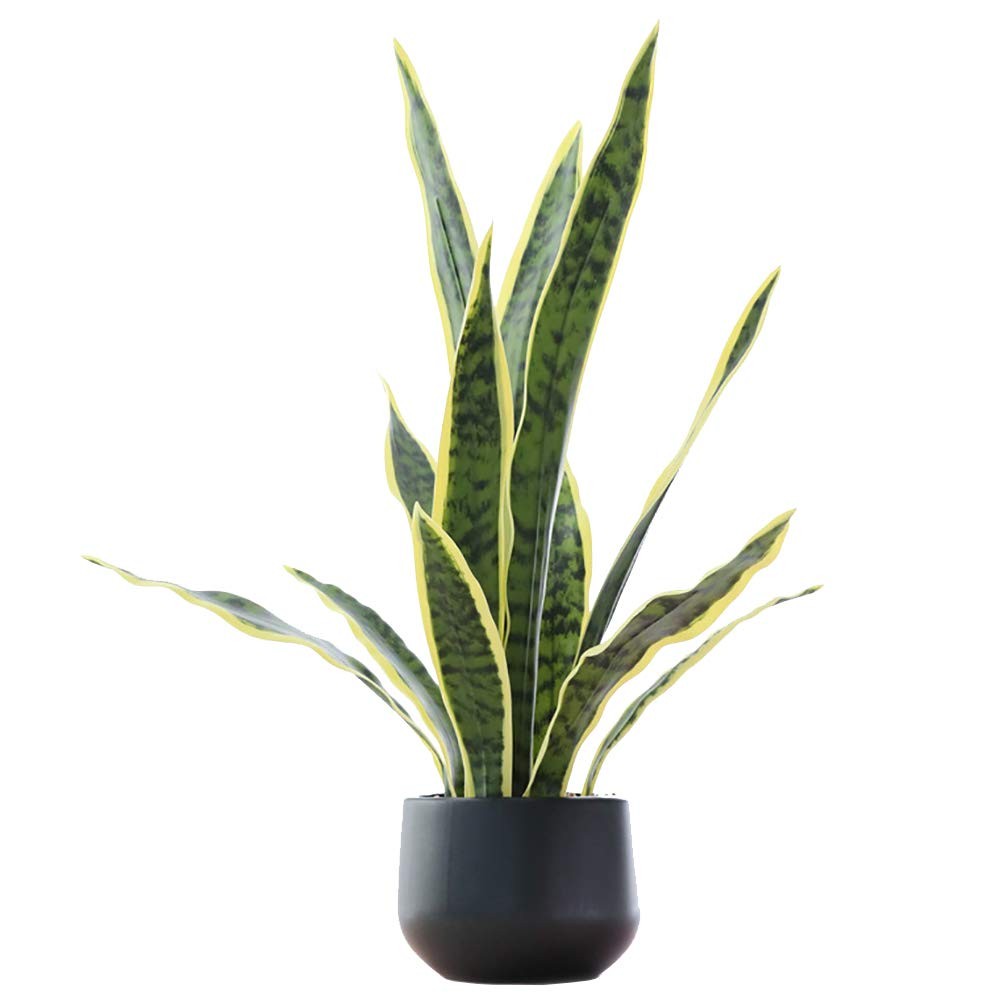 Artificial Snake Plant 22.5″ Faux Agave Fake Sansevieria Artificial Potted Pl…