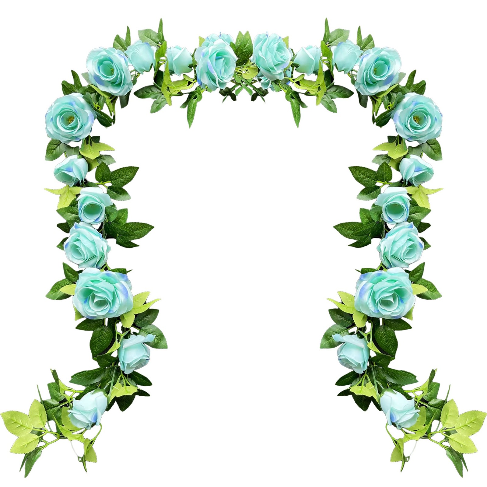 2 Pack Artificial Flower Garland Fake Rose Vine Artificial Flowers Green&Blue…